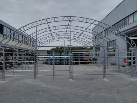 large horse and animal fabric livestock shelter with green canopy
40x40x16 ft livestock shelter with steel frame for farm use
durable green canopy shelter for animals and hay storage
portable barn for cattle and horses with weatherproof cover
livestock storage structure for farm equipment and feed