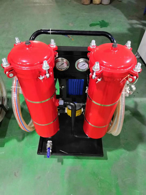 Hydraulic and diesel fuel cleaning machine LYC3B with triple filters
Red portable filtration cart for diesel and hydraulic systems
Industrial triple filter fuel cart with pressure gauges
Spare filter kit for LYC3B filtration machine