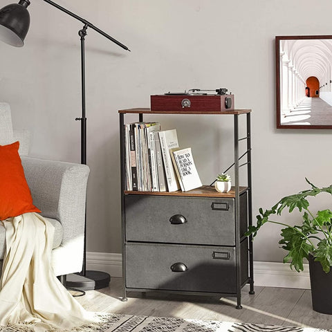 New Industrial Nightstand – Modern Bedside Table with Storage for Bedroom or Living Room LVT03H - with | Sold by Uncle Wiener's Wholesale