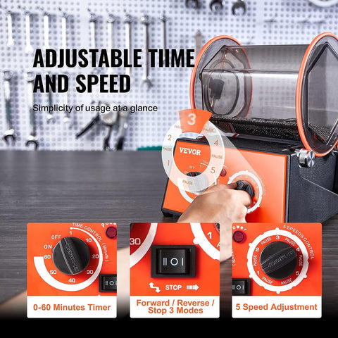 New Jewelry Polisher 5 Speed Rock Tumbler 817443 - with | Sold by Uncle Wiener's Wholesale