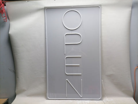 “Jumbo 5ft x 3ft vertical LED open sign glowing in blue and red”
“Wall-mounted vertical neon OPEN sign with acrylic backing”
“Commercial jumbo neon open sign for storefront window”