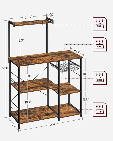 New Kitchen Baker���s Rack with Microwave Stand ��� Storage Shelves & Wire Basket Organizer KKS35X - with | Sold by Uncle Wiener