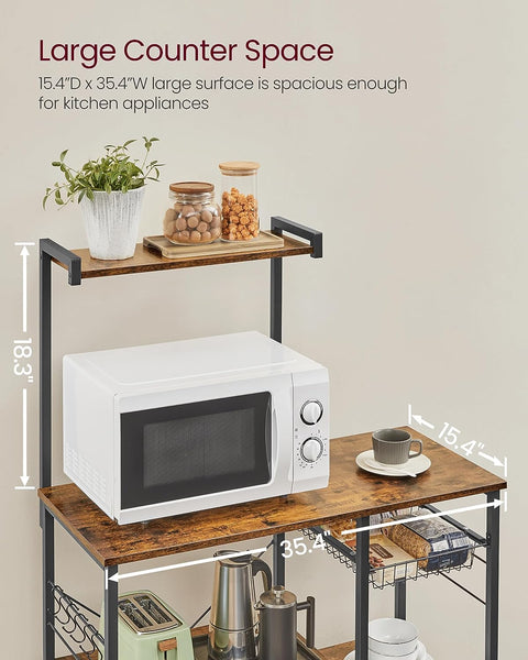 New Kitchen Baker���s Rack with Microwave Stand ��� Storage Shelves & Wire Basket Organizer KKS35X - with | Sold by Uncle Wiener