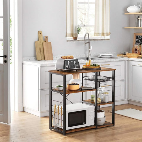 New Kitchen Storage Rack – Microwave Oven Stand with Shelves for Countertop Appliances & Utensils KKS90X - with | Sold by Uncle Wiener's Wholesale
