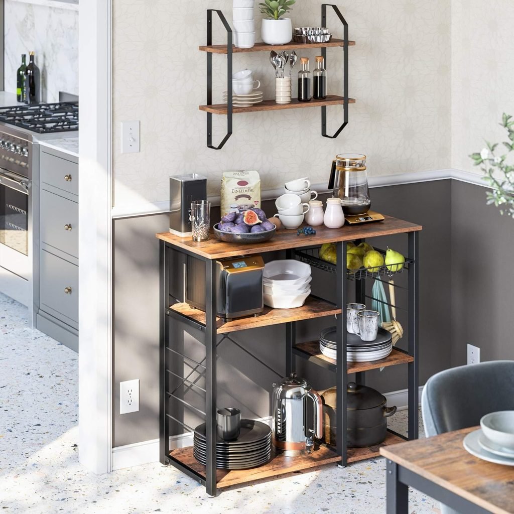 New Kitchen Storage Rack – Microwave Oven Stand with Shelves for Countertop Appliances & Utensils KKS90X - with | Sold by Uncle Wiener's Wholesale