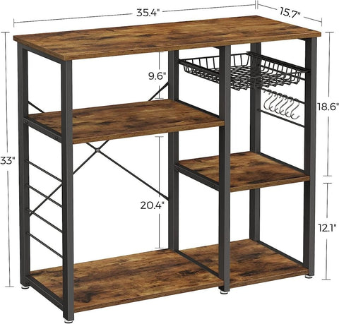 New Kitchen Storage Rack – Microwave Oven Stand with Shelves for Countertop Appliances & Utensils KKS90X - with | Sold by Uncle Wiener's Wholesale