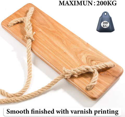 Wooden hanging swing set with ropes for indoor and outdoor use
Eco-friendly wooden swing with adjustable ropes and carabiners
Large porch swing seat made from natural wood
Swing set with complete mounting hardware and tree straps
Sturdy wooden swing supporting up to 300 lbs for adults and kids