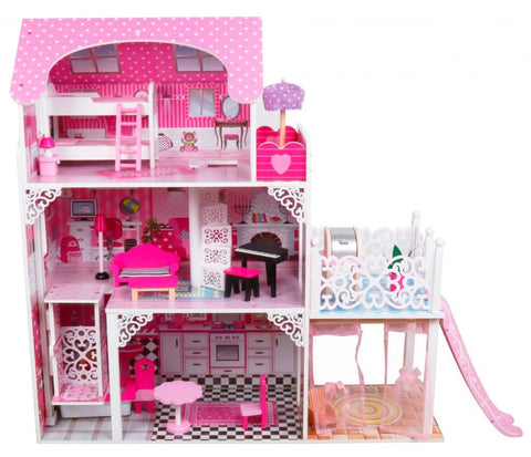 New LED Light Dollhouse Toy with 18 - Piece Furniture Set – Pretend Play Miniature House for Kids WA06A425 - with | Sold by Uncle Wiener's Wholesale