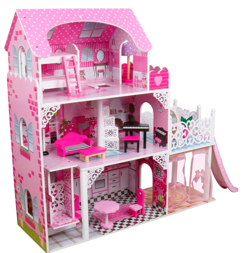 New LED Light Dollhouse Toy with 18 - Piece Furniture Set – Pretend Play Miniature House for Kids WA06A425 - with | Sold by Uncle Wiener's Wholesale