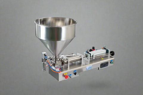 Semi-automatic bottle filling machine for liquids
Dual-nozzle pneumatic filler 100–1000 mL
Liquid filler with foot switch and control panel
Industrial stainless steel liquid bottling equipment