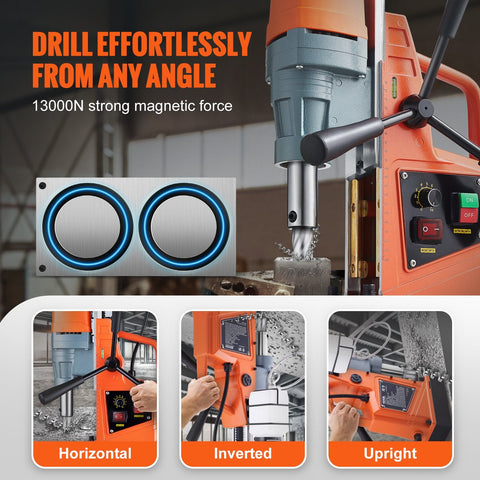 Heavy-duty magnetic drill press with 50mm capacity
1550W mag drill for industrial metalworking
Electric drill press with magnetic base and adjustable speed
Portable orange mag drill with 1550W motor
Metal fabrication drill with 50mm cutting capacity