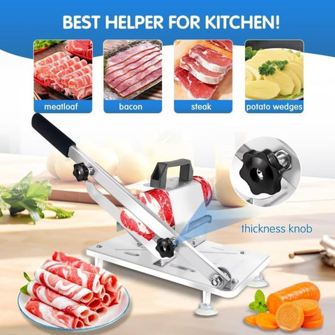 New Manual Meat Slicer & Cutter – Effortless Precision Slicing for Deli, Frozen Meat, and Veggies S1311 - with | Sold by Uncle Wiener's Wholesale
