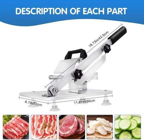 New Manual Meat Slicer & Cutter – Effortless Precision Slicing for Deli, Frozen Meat, and Veggies S1311 - with | Sold by Uncle Wiener's Wholesale