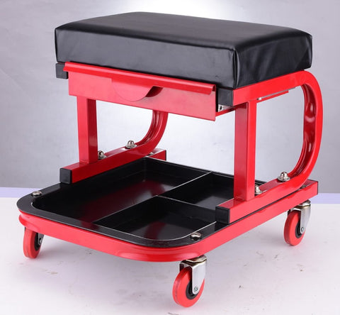 New Mechanic's Padded Creeper Work Stool with Drawer – Rolling Garage Seat with Storage & Casters S1246 - with | Sold by Uncle Wiener's Wholesale