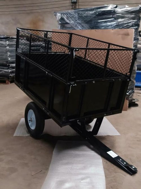 Metal ATV & Lawn Mower Utility Trailer – 1,000 lb capacity with steel dump bed and pneumatic tires, model BTC001