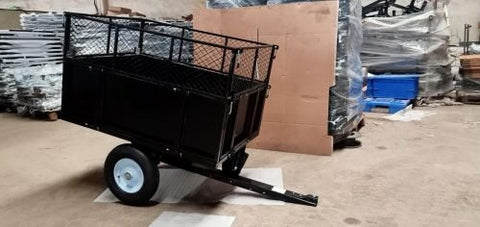 Metal ATV & Lawn Mower Utility Trailer – 1,000 lb capacity with steel dump bed and pneumatic tires, model BTC001