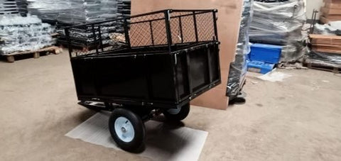 Metal ATV & Lawn Mower Utility Trailer – 1,000 lb capacity with steel dump bed and pneumatic tires, model BTC001