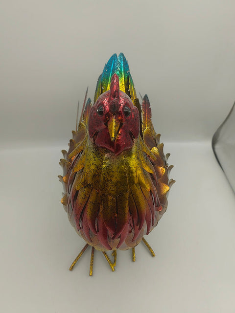 New Metal Chicken Garden Statue – Outdoor Farmhouse Decor for Lawn, Yard, or Patio 118540 - with | Sold by Uncle Wiener's Wholesale