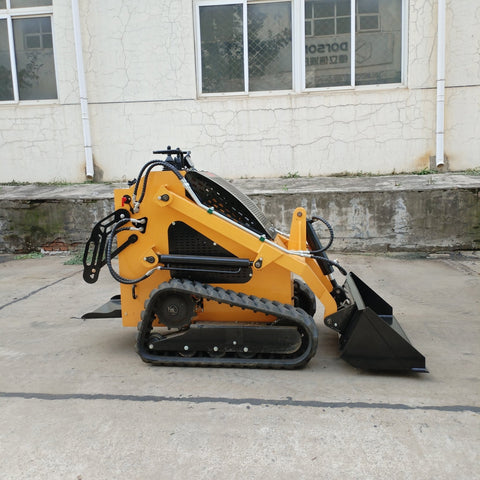 “T380 compact skid steer loader with rubber tracks”
“T460 mini tracked loader for landscaping and excavation”
“Heavy-duty skid steer with universal quick attach plate”
“Tracked compact construction loader in yellow”