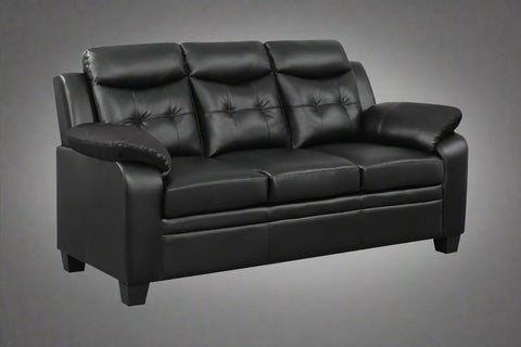“Black leatherette 3-piece sofa set in modern living room”
“Gray leatherette sofa with tufted backrest and armrests”
“1-seater armchair in black leatherette with plush cushion”
“3-seater tufted leatherette couch in gray finish”
“Modern 3-piece sofa set including sofa, loveseat, and armchair”