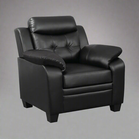 “Black leatherette 3-piece sofa set in modern living room”
“Gray leatherette sofa with tufted backrest and armrests”
“1-seater armchair in black leatherette with plush cushion”
“3-seater tufted leatherette couch in gray finish”
“Modern 3-piece sofa set including sofa, loveseat, and armchair”