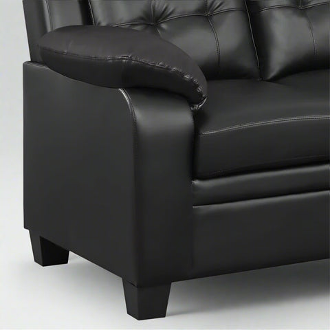 “Black leatherette 3-piece sofa set in modern living room”
“Gray leatherette sofa with tufted backrest and armrests”
“1-seater armchair in black leatherette with plush cushion”
“3-seater tufted leatherette couch in gray finish”
“Modern 3-piece sofa set including sofa, loveseat, and armchair”