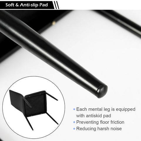 Set of 6 high-back white PVC dining chairs