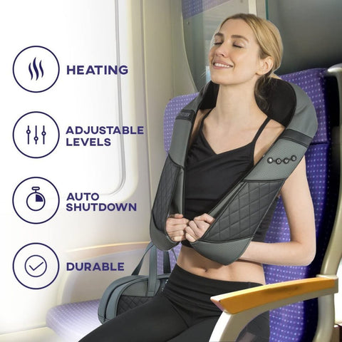 Shiatsu neck and back massager with heat and carry bag
Portable deep tissue massager for home and car
Massage cushion for neck, shoulders, and back
Electric heated shiatsu pillow massager with adjustable settings
Massage gift idea for muscle pain relief and relaxation