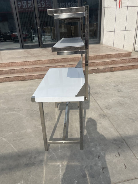 New New Stainless Steel Prep Table with Overshelf – Commercial Kitchen Workstation 1218244 - with | Sold by Uncle Wiener's Wholesale