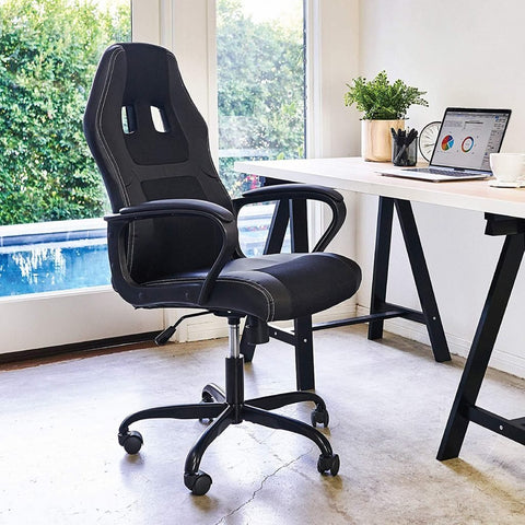 Red and Black Gaming Chair – High Back Design
GRC31 Office Chair – Ergonomic Style and Build
Adjustable Gaming Desk Chair – Side Angle View
Computer Chair with Armrests and Casters – Blue Model
Home Office and Gaming Chair – Easy Assembly Included