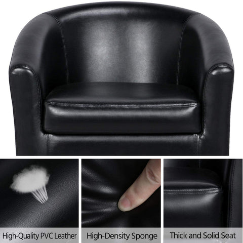 New Office Modern Style Tub Chair – Faux Leather Accent Chair in Black or Brown - with 🖤 Black | Sold by Uncle Wiener's Wholesale