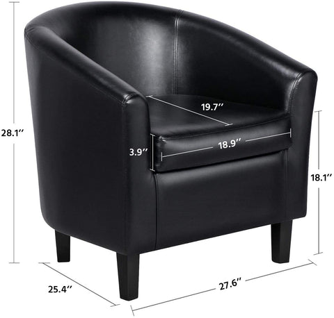 New Office Modern Style Tub Chair – Faux Leather Accent Chair in Black or Brown - with 🖤 Black | Sold by Uncle Wiener's Wholesale