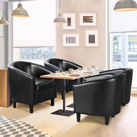 New Office Modern Style Tub Chair – Faux Leather Accent Chair in Black or Brown - with 🖤 Black | Sold by Uncle Wiener's Wholesale