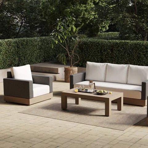 New OTTA Outdoor Laurel 4 - Piece Patio Set – Sunbrella® Cushions & All - Weather Wicker 1909806 - with | Sold by Uncle Wiener's Wholesale