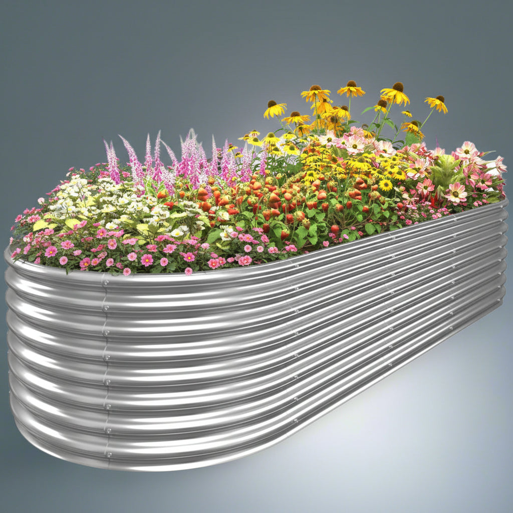 Oval Metal Raised Garden Bed for Outdoor Vegetables and Flowers
Heavy-Duty Galvanized Steel Garden Planter Bed
Stylish Oval Garden Planter for Backyard and Patio Gardening