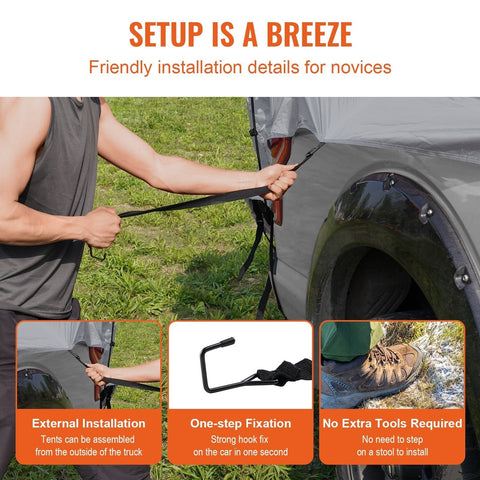 New Pickup Truck Tent with Rain Layer & Carry Bag – Available in 65"x65"x67" and 79"x65"x67" - with TTHC01 - 65" x 65" x 67" | Sold by Uncle Wiener's Wholesale
