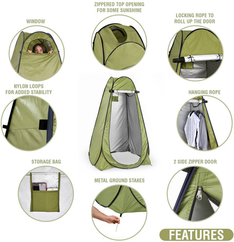 New Pop Up Privacy Tent for Camping – Portable Shower & Toilet Tent | S3052 - with | Sold by Uncle Wiener's Wholesale