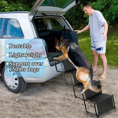 Portable Folding Dog Ramp with Anti-Slip Steps – 4-Step & 5-Step Options