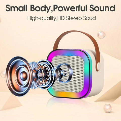 "Portable Bluetooth Karaoke Speaker with RGB Lights"
"Wireless Karaoke Speaker Set with Microphone"
"HiFi Audio Bluetooth Speaker for Party and Events"
"Rechargeable Karaoke Speaker with Dual Mic Support"
"RGB Light Show Bluetooth Karaoke System for Kids and Adults"
