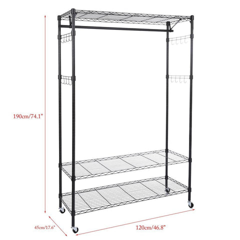 NEW Portable Closet Organizer Garment Rack with Hanging Shelf – Adjustable Clothes Hanger Storage 7251256 - with | Sold by Uncle Wiener's Wholesale