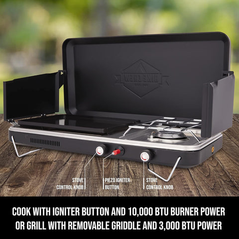 NEW PORTABLE PROPANE 2 IN 1 GAS CAMPING STOVE - with | Sold by Uncle Wiener's Wholesale