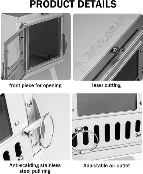 Folded stainless steel stove with travel case for easy transport