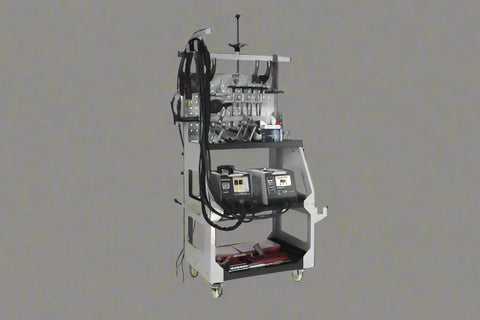 Main view of professional auto body dent welder machine
Welding gun and accessory layout in body shop
Open kit showing stud welder and tools
Slide hammer and puller accessories in case
Operational view of dent repair welder setup