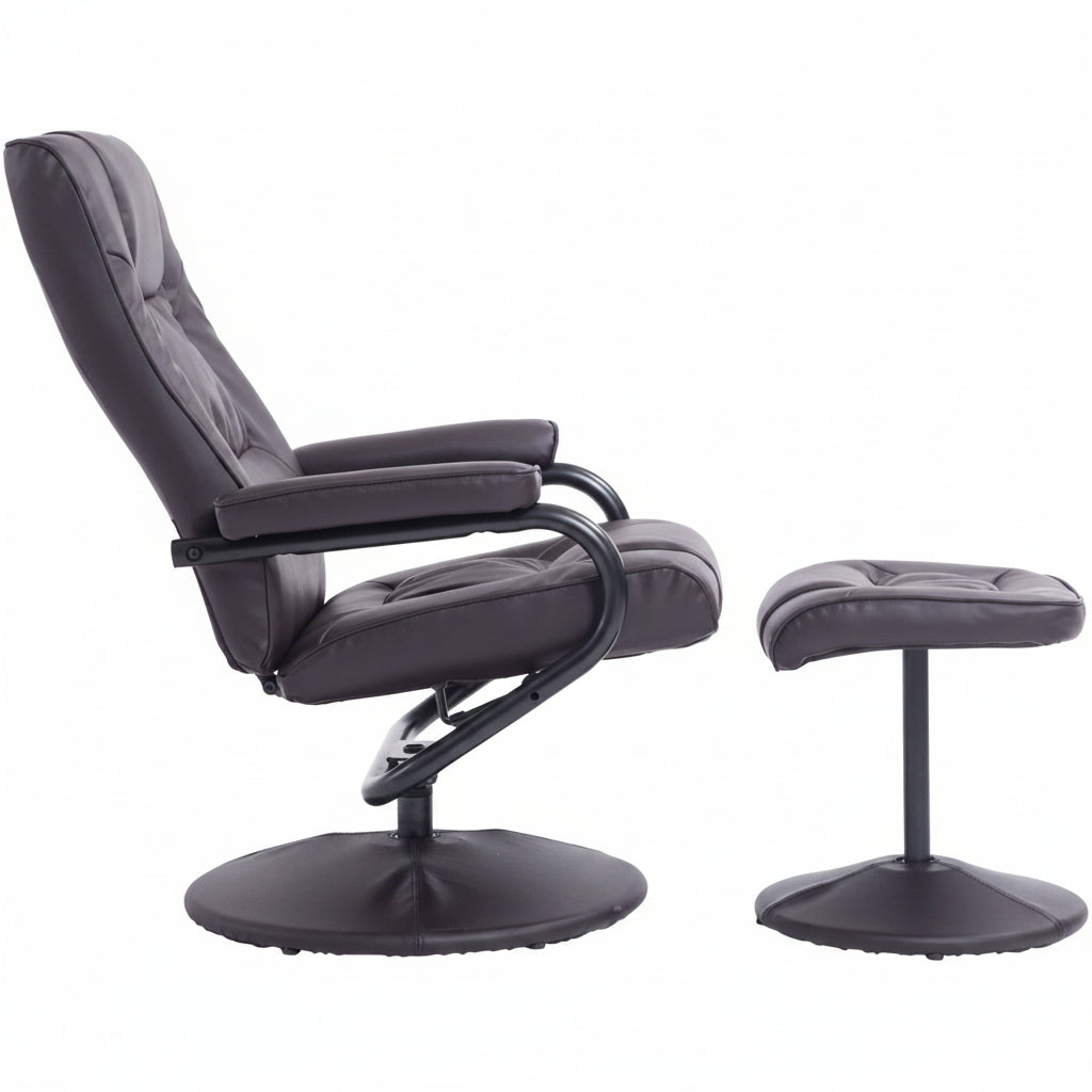 New Recliner Armchair with Ottoman – Comfortable Lounge Chair for Living Room & Office - with Brown | Sold by Uncle Wiener's Wholesale