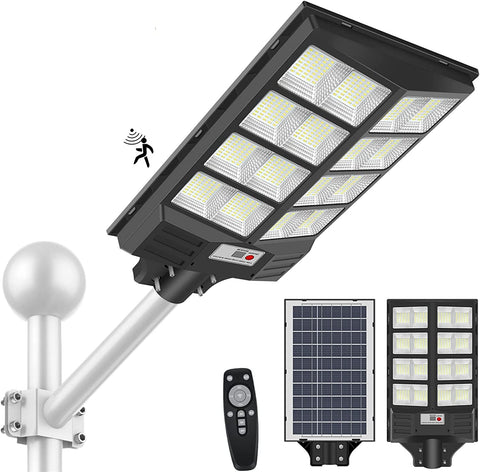 New Remote Control Motion LED Solar Street Lights – 800W & 1200W - with 800W | Sold by Uncle Wiener's Wholesale