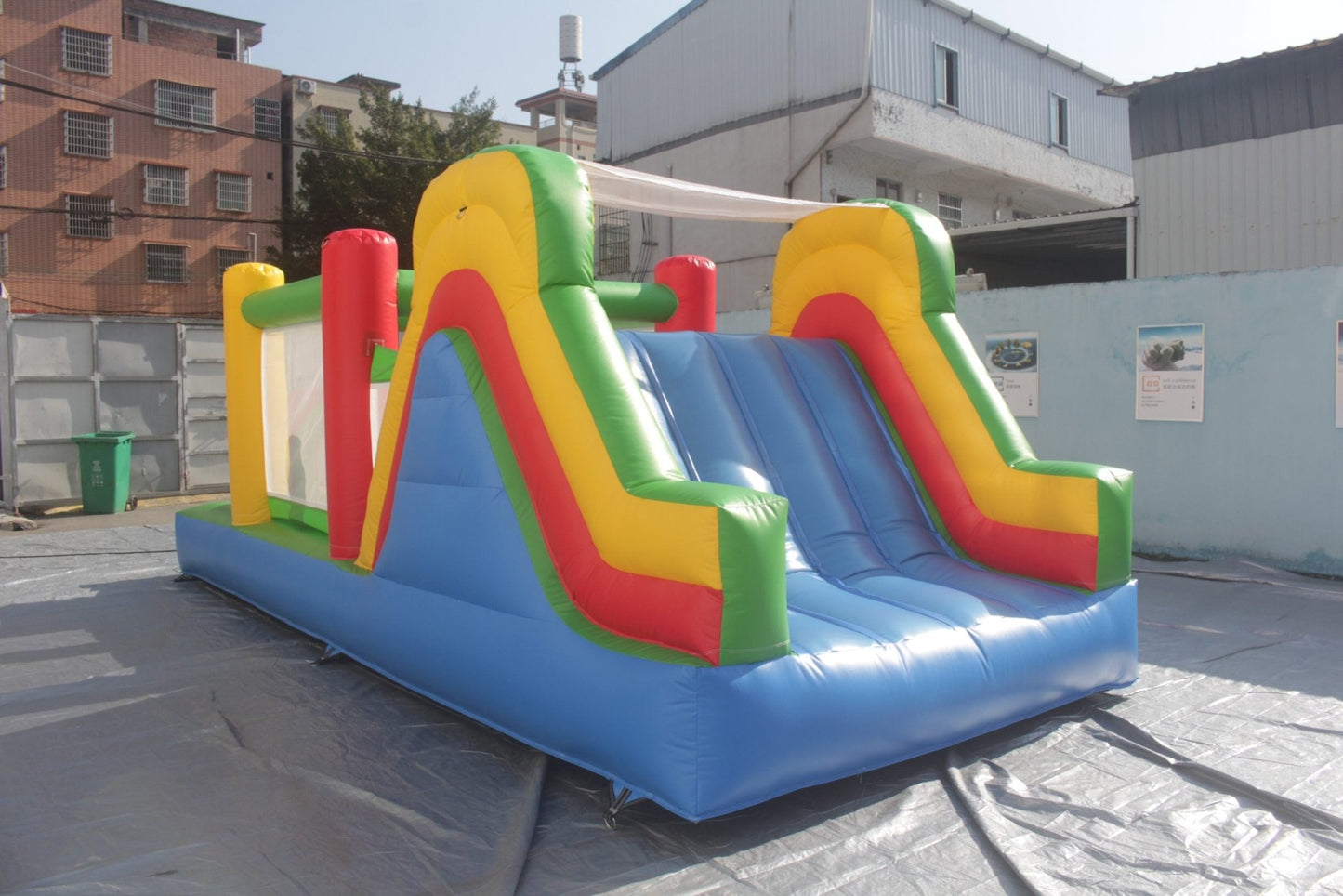 "Rental Grade Obstacle Course Bouncy Castle 21 FT Long"
"Commercial Inflatable Bouncy Castle with Obstacle Course"
"Blue and Multicolor PVC Obstacle Course Inflatable"
"Heavy-Duty Obstacle Course Bouncer for Events and Rentals"
"Obstacle Racing Inflatable Castle for Kids Parties"