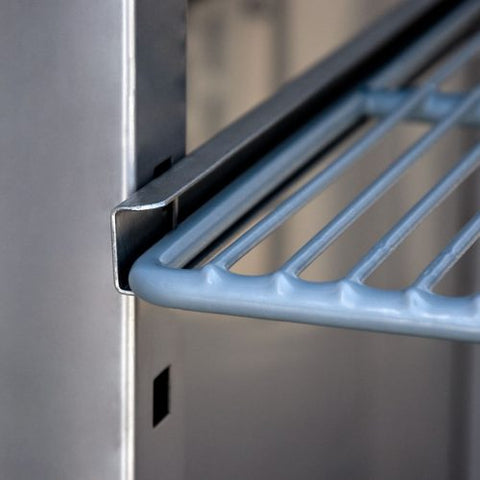 • “3 door stainless steel commercial freezer”
• “Interior view of commercial fridge shelving”
• “Digital temperature display for commercial freezer”
• “Heavy-duty caster wheels on restaurant freezer”
• “Lockable stainless door for commercial kitchen fridge”