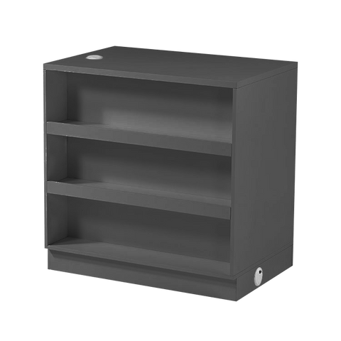 New Retail Display & Checkout Counters – Multiple Styles & Sizes | Gray Finish - with 60 Flat Desk 23.6″ × 23.6″ × 35.4″ | Sold by Uncle Wiener's Wholesale