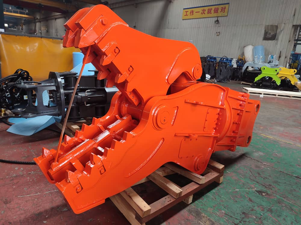 JSY765S Hydraulic Rotary Pulverizer Attachment for 25–40 Ton Excavators – Orange