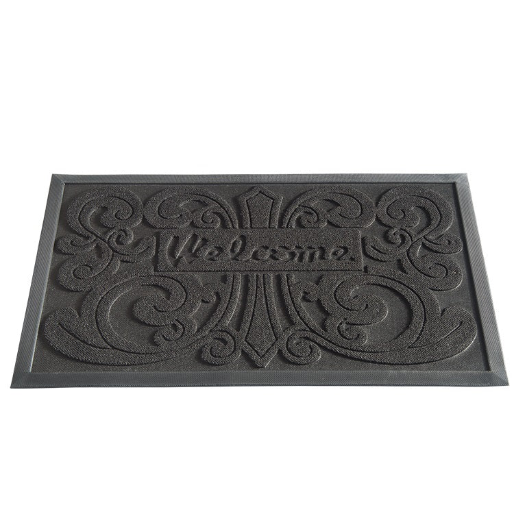 New Rubber Welcome Floor Mat – Non Skid Black 30x18 – SKURUBMAT3018 - with | Sold by Uncle Wiener's Wholesale